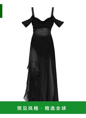 香港直邮MISBHV 女士连衣裙 251W808BLACK AW2025 黑色 褶饰吊带