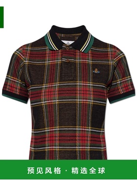 香港直邮Vivienne Westwood 短袖学院风格纹POLO衫 1H010003J009T