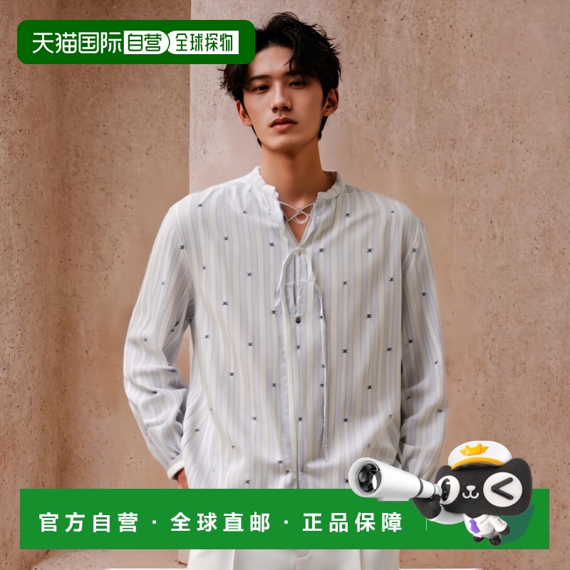 香港直邮Celine 长袖衬衫 2C97A055X.条纹桑蚕丝