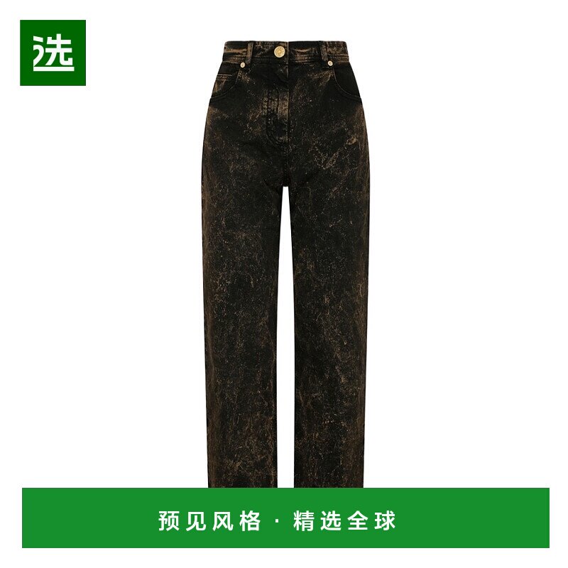 香港直邮Balmain 徽标牛仔裤 AF0MI020DD29直筒裤