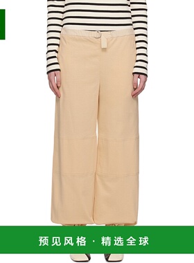 香港直邮Jil Sander 两口袋束带阔腿裤休闲裤 J40KA0185-J20148