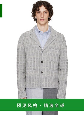 1h可退 香港直邮Thom Browne 汤姆·布朗 男士 灰色 Tweed Jacqua