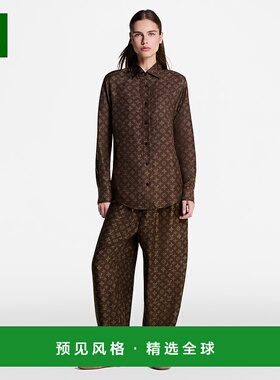 1h可退 欧洲直邮LV路易威登 Mahina女士棕色真丝老花图案睡裤