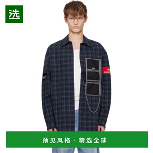 1h可退 香港直邮Martine Rose 男士 海军蓝 Wallet 衬衫 477WS325