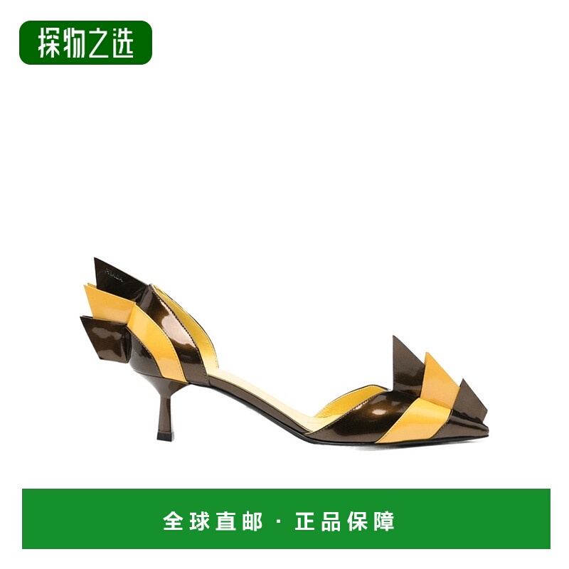 香港直邮Prada 双色漆皮 D'Orsay 高跟鞋 1I971N05GFB055