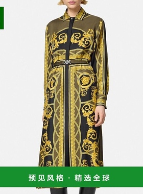 香港直邮Versace 印花连衣裙 10164131A11528范思哲长袖桑蚕丝