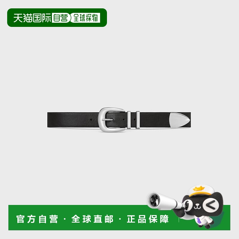 自营1h可退 欧洲直邮CELINE赛琳 Western宽版35mm做旧小牛皮腰带