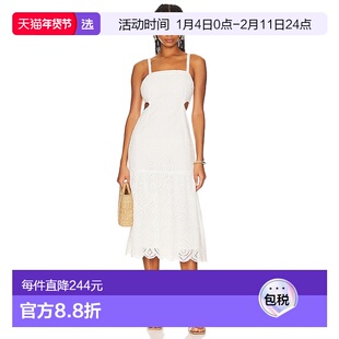 1h可退 香港直邮Minkpink 女士 紫罗兰绣花中长连衣裙 MG2302574