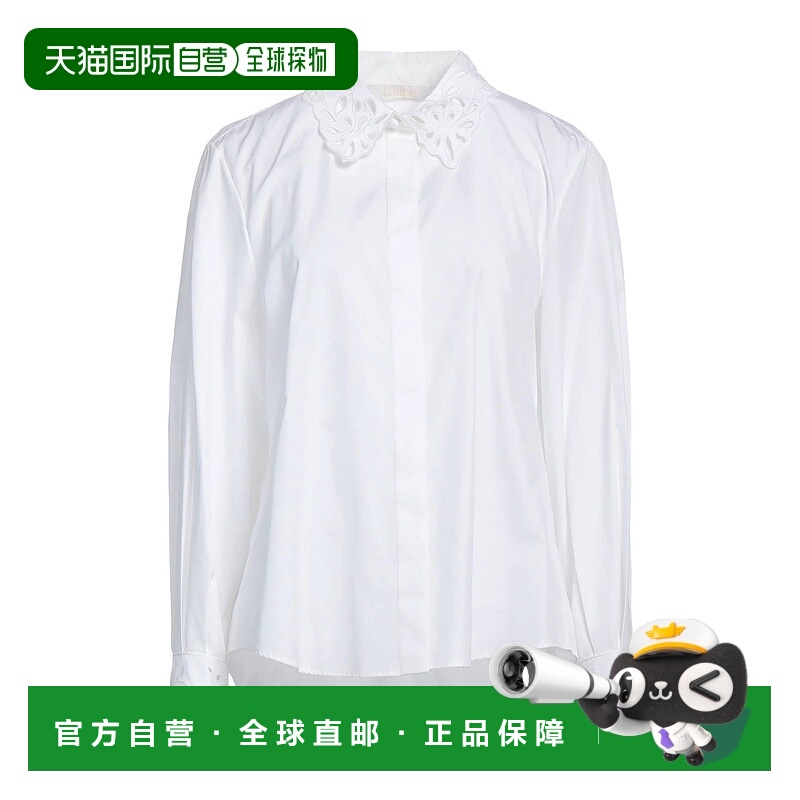 1h可退 香港直邮Chloe 蔻依 女士 Blouses 蕾丝衬衫 white白色 舒