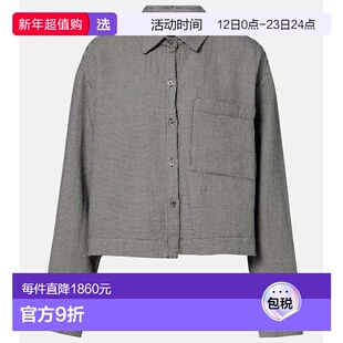 1h可退 香港直邮Velvet 女士 Adeline 千鸟格棉质衬衫 grey灰色