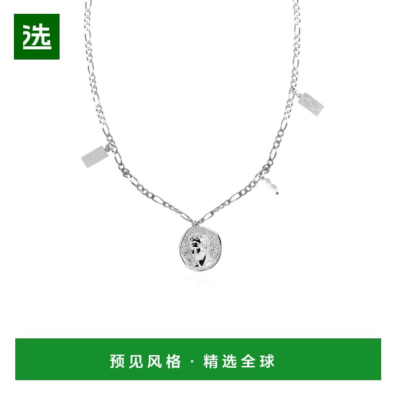1h可退 香港直邮Hermina Athens 女士 HERMIS 小号哑光吊饰项链 H