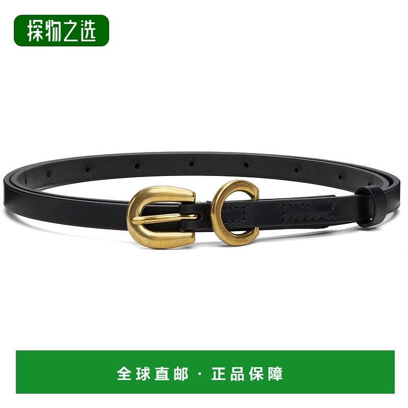 香港直邮AURALEE 男士 黑色 Leather Narrow 腰带 A25AB08RP针扣