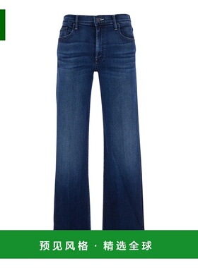 1h可退 香港直邮mother 女士 'The Mavin Sneak' Loops 中腰蓝色(