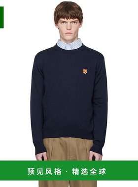 1h可退 香港直邮MAISON KITSUNE 男士 海军蓝 Bold Fox Head Patc