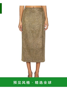 1h可退 香港直邮PATBO 女士 编织中长半身裙 SAM32227 metal金属