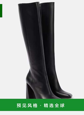 1h可退 香港直邮Amina Muaddi 女士 95 海蓝色纳巴革及膝靴子