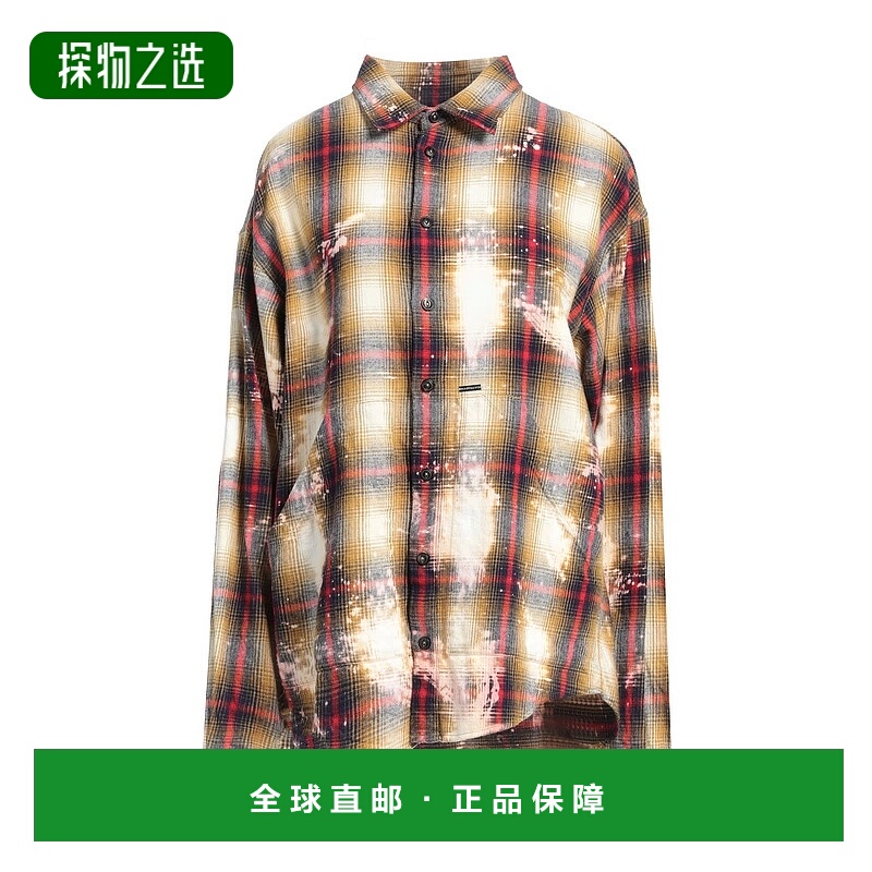 香港直邮Dsquared2 二次方 女士 格纹衬衫 yellow黄色 舒适时尚