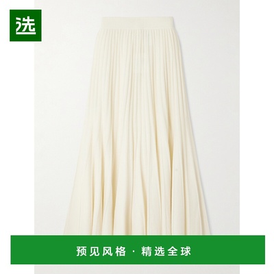 1h可退 香港直邮Arch4 女士 Sabrina 褶裥有机羊绒中长半身裙 KNS