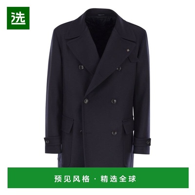 1h可退 香港直邮Tagliatore 男士 LAWRENCE 双排扣初剪羊毛大衣 L