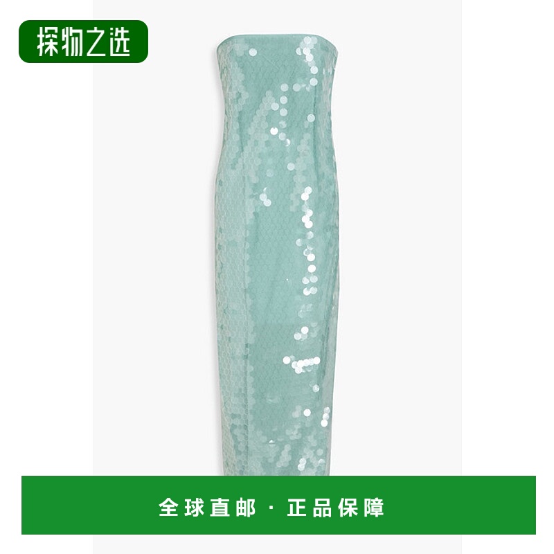 香港直邮Staud 女士 Casey 无肩带珠片薄纱中长连衣裙 R25R2168LS