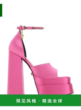 1h可退 香港直邮Versace 范思哲 女士 Medusa Aevitas 紫红绸缎凉