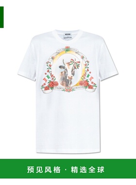 1h可退 香港直邮MOSCHINO 男士T恤 252ZZA070752411001 AW2025 白