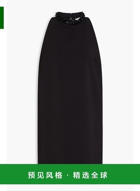 1h可退 香港直邮Sandro 女士 精饰绉纱迷你连衣裙 SFPRO04033BLAC