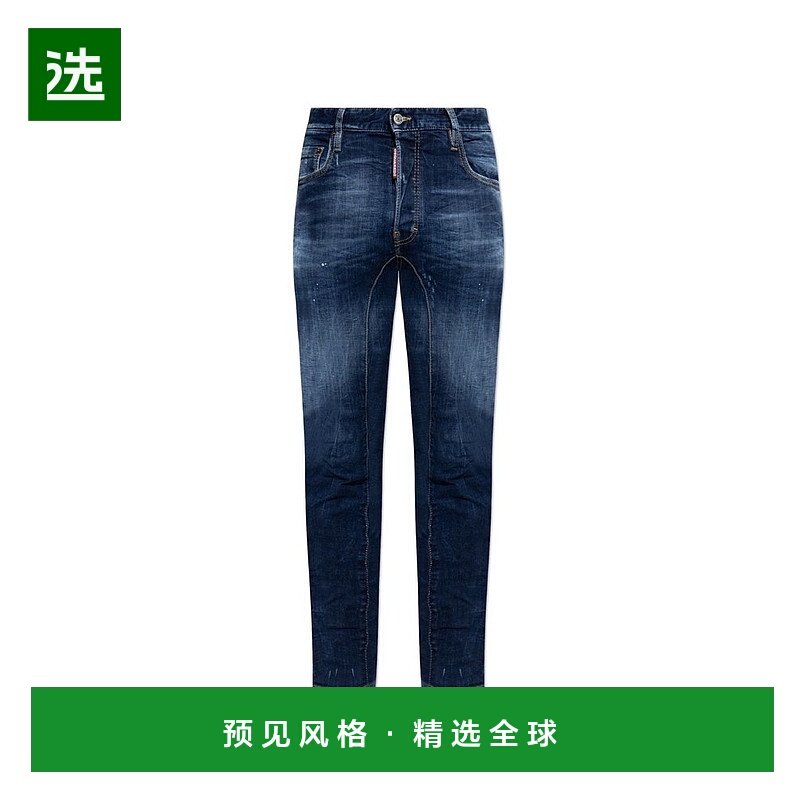 1h可退 香港直邮Dsquared2 二次方 男士 腰带环牛仔裤 S74LB1653S