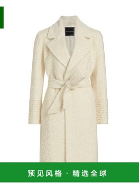 1h可退 【美国直邮】Elie Tahari Belted Bouclé Knit Coat 女士
