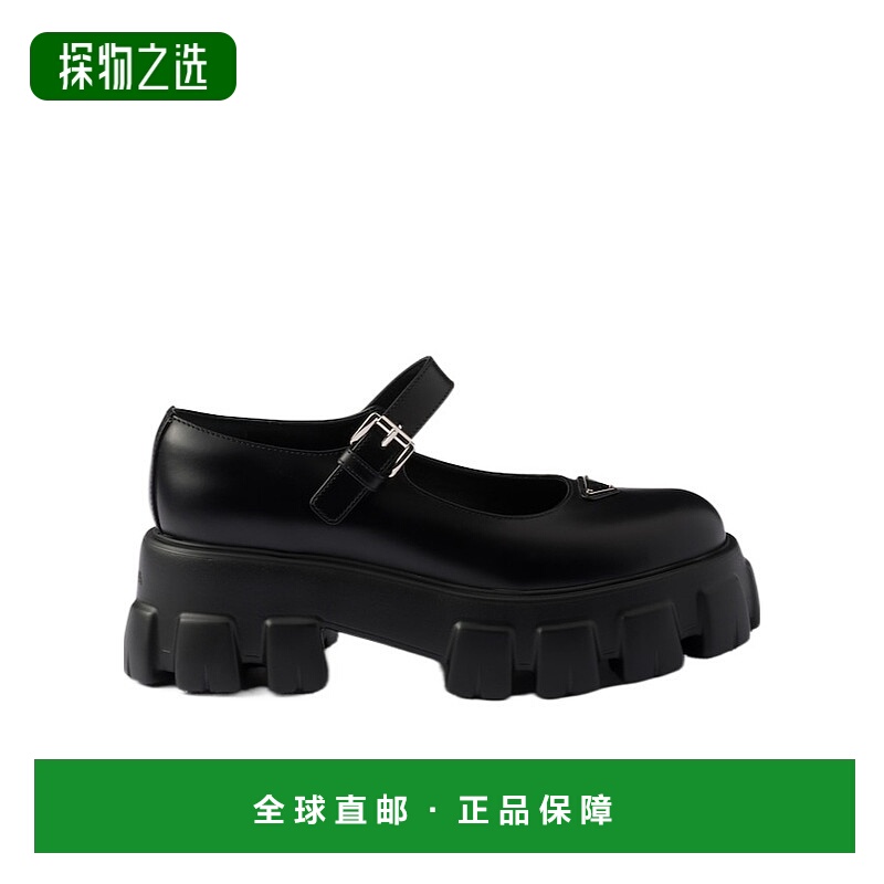 香港直邮Prada Monolith 亮面皮革玛丽珍鞋女鞋 1OB4LF080FG055
