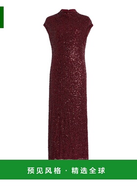1h可退 香港直邮Simkhai 女士 Zaria 荡领珠片长款连衣裙长裙