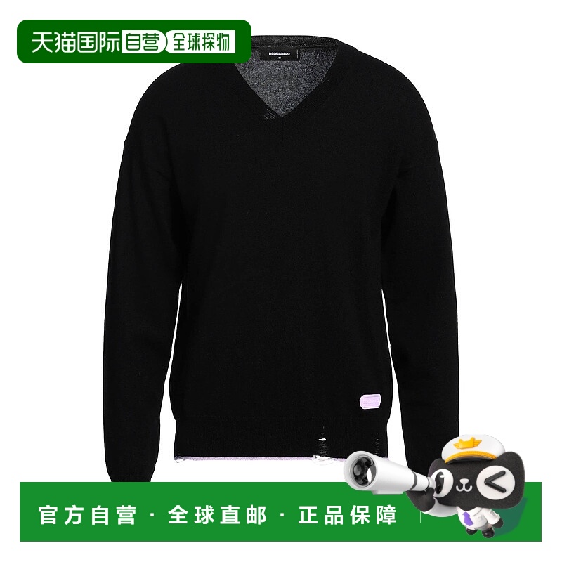 1h可退 香港直邮Dsquared2 二次方 男士 毛衣 black黑色 舒适时尚