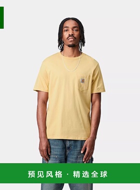 欧洲直邮Carhartt Wip 男士黄色棉短袖T恤针织