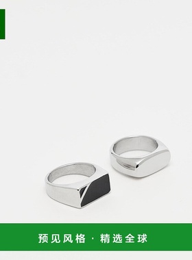 1h可退 香港直邮ASOS 男士 signet 设计防水不锈钢黑色晶石镶嵌色