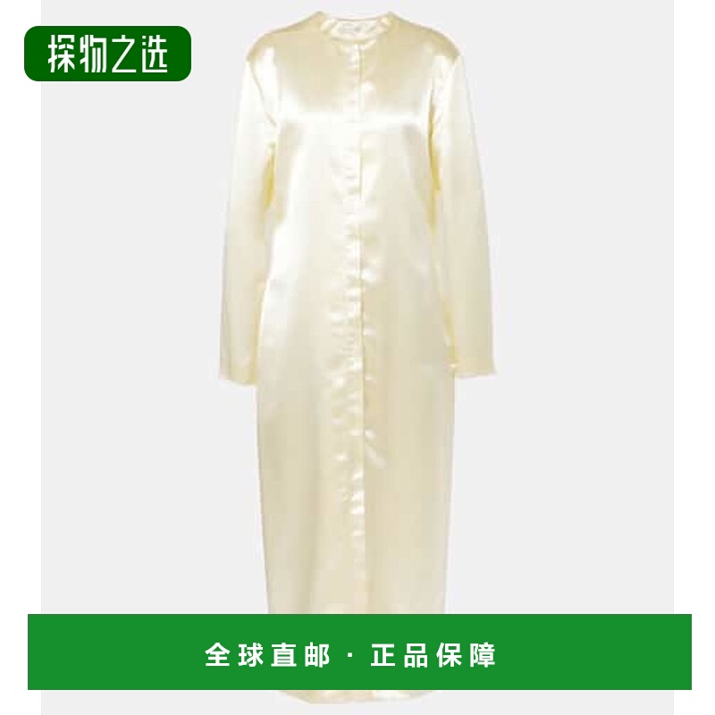 香港直邮The Row 女士 Iside 缎面长款连衣裙 white白色 舒适时尚