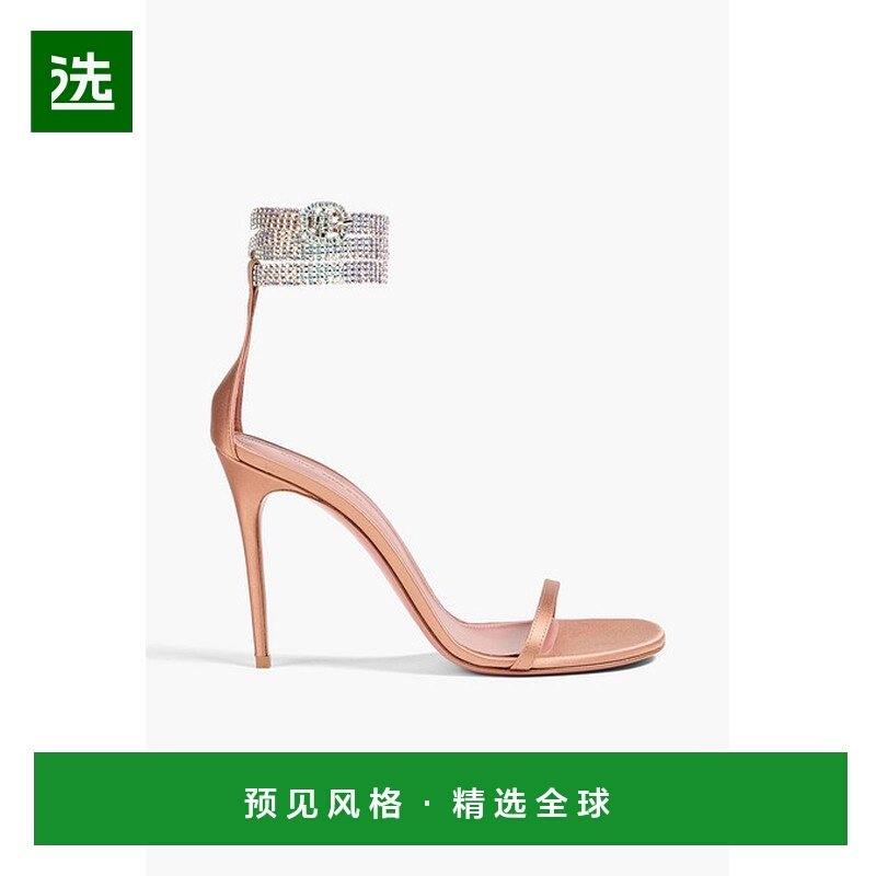 1h可退 香港直邮Amina Muaddi 女士 Giorgia 水晶装饰绸缎凉鞋 GI,女鞋,时装凉鞋,淘宝优惠券,粉丝福利购,淘宝优惠卷