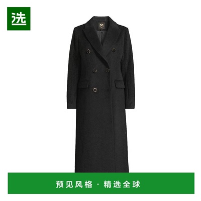 1h可退 【美国直邮】Milly 羊毛混纺双排扣大衣 女装毛呢外套 进