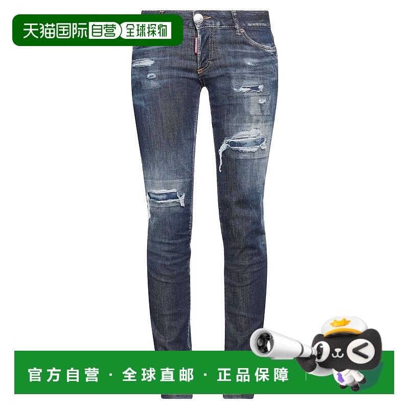 1h可退 香港直邮Dsquared2 二次方 女士 牛仔长裤 blue蓝色 舒适