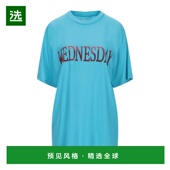 1h可退 饰时 Ferretti女士T恤蓝色胸前字母装 美国直邮 Alberta