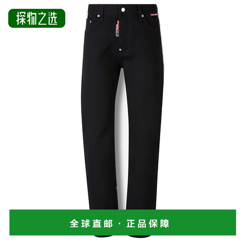 香港直邮Dsquared2 二次方 男士 標誌貼片直筒牛仔褲 S71LB1685D3