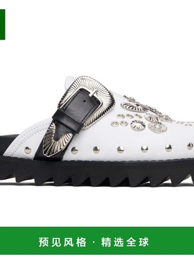 1h可退 香港直邮toga 女士 独家发售白色 Buckle Slip-on 穆勒鞋