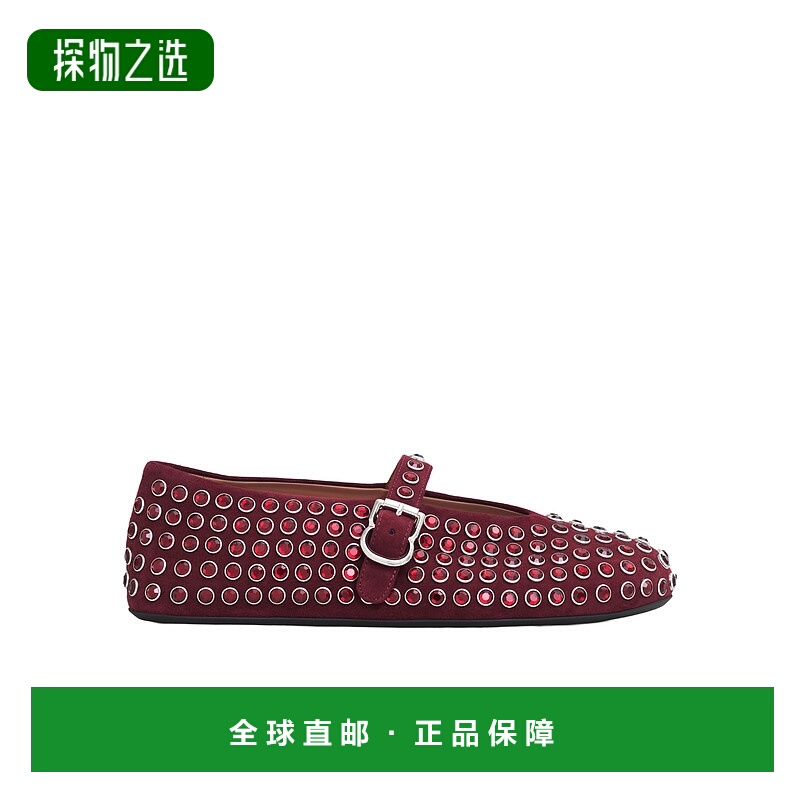 香港直邮Alaia 水钻芭蕾平底鞋 AA3A029CK234玛丽珍鞋