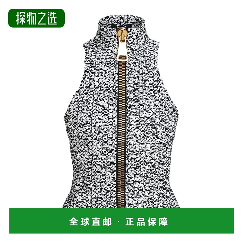 香港直邮Balmain 露背拉链粗花呢上衣 FF0AG780XL35