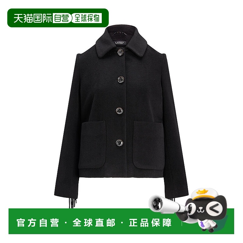1h可退 香港直邮Lauren Ralph Lauren 女士 大衣 black黑色 舒适
