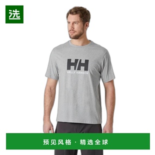 欧洲直邮Helly Hansen 男士灰色棉HH徽标T恤2.0短袖海丽汉森