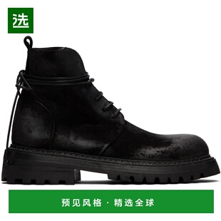 1h可退 香港直邮marsell 男士 黑色 Carrucola Combat 踝靴 MM402