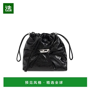 1h可退 香港直邮Diesel 迪赛 女士 黑色 Scrunch-D 水桶包 X10325