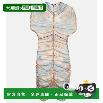 1h可退 香港直邮Balmain 巴尔曼 女士 印花薄纱迷你连衣裙