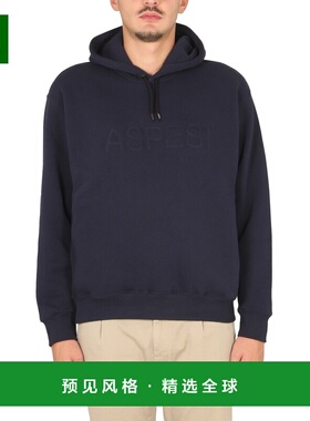 1h可退 香港直邮Aspesi 男士 徽标连帽衫 AY99L676 blue蓝色 舒适