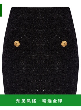 香港直邮Balmain 徽标半身裙 DF1LB015KG43包臀裙